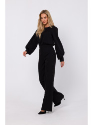 M754 Jumpsuit with decorative sleeves - black