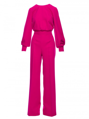 M754 Jumpsuit with decorative sleeves - fuchsia