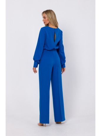 M754 Jumpsuit with decorative sleeves - blue