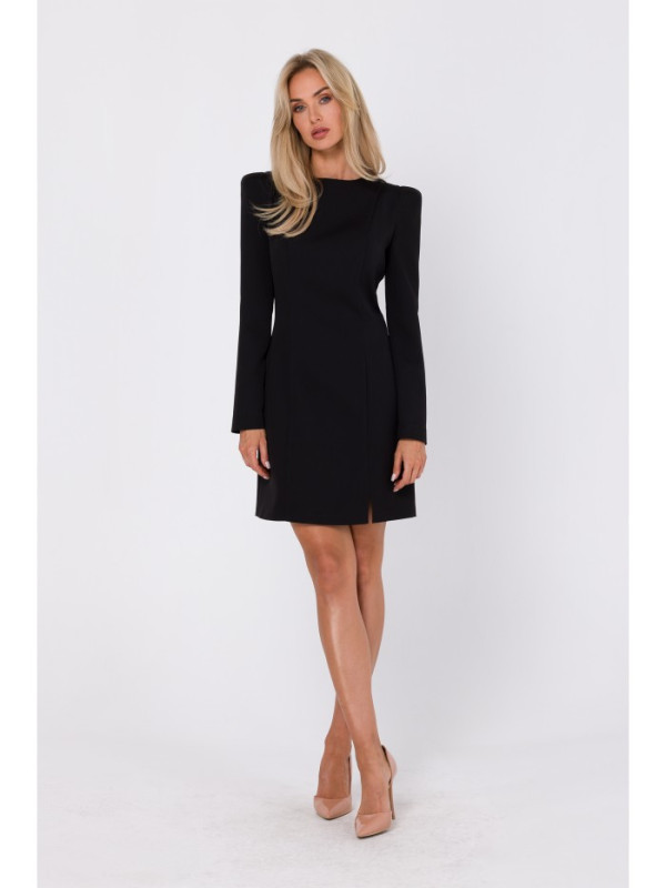M755 Dress with modeling stitching - black