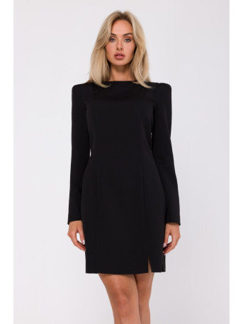 M755 Dress with modeling stitching - black