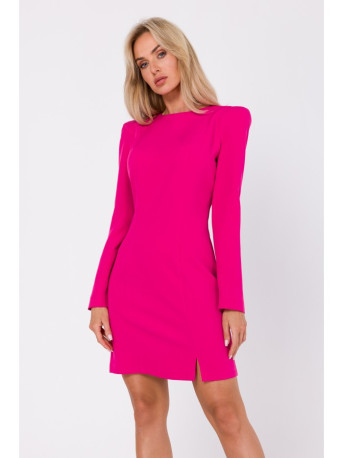 M755 Dress with modeling stitching - fuchsia