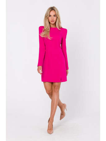 M755 Dress with modeling stitching - fuchsia