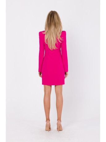 M755 Dress with modeling stitching - fuchsia