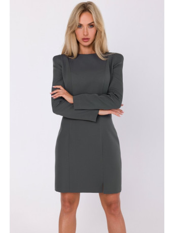 M755 Dress with modeling stitching - khaki