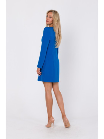 M755 Dress with modeling stitching - blue