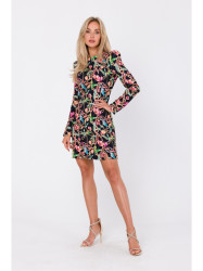 M756 Print dress with modeling stitching - model 2