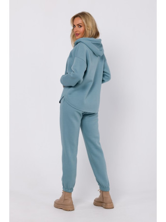 M761 Zipped hoodie with a kangaroo pocket - agave