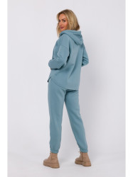 M761 Zipped hoodie with a kangaroo pocket - agave