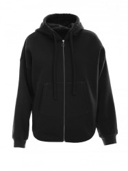 M761 Zipped hoodie with a kangaroo pocket - black
