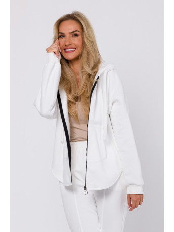 M761 Zipped hoodie with a kangaroo pocket - ecru