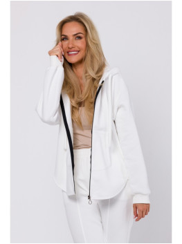 M761 Zipped hoodie with a kangaroo pocket - ecru