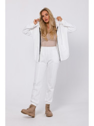 M761 Zipped hoodie with a kangaroo pocket - ecru