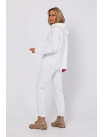 M761 Zipped hoodie with a kangaroo pocket - ecru