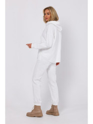 M761 Zipped hoodie with a kangaroo pocket - ecru