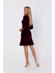 M765 Suknelė su raukiniais apačioje - bordo spalvos