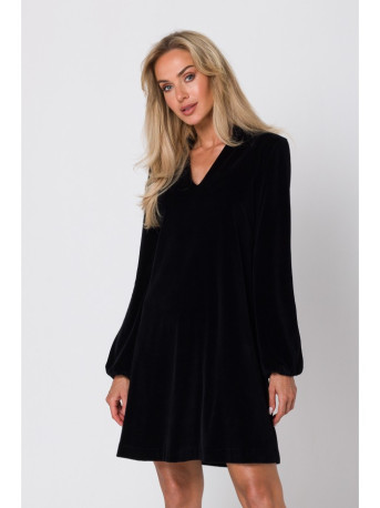 M767 V-neckline dress - black