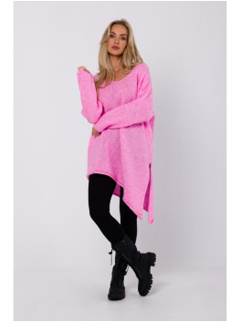 M769 Relaxed fit pullover tunic sweater - pink