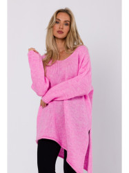 M769 Relaxed fit pullover tunic sweater - pink