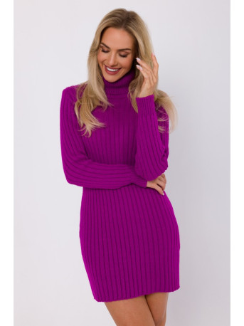 M770 Sweater dress with a high collar - purple