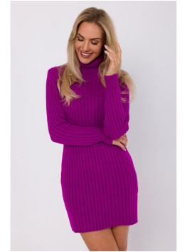 M770 Sweater dress with a high collar - purple