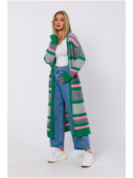 M774 Dryžuotas megztinis su atvirais priedais - 1 modelis