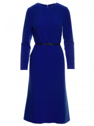 S347 Dress with front tucks - royal blue