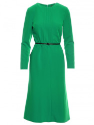 S347 Dress with front tucks - green