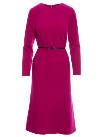 S347 Dress with front tucks - plum