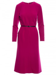 S347 Dress with front tucks - plum
