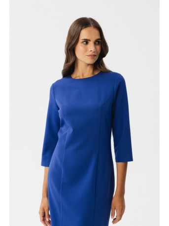 S350 Sheath dress with a front split - royal blue