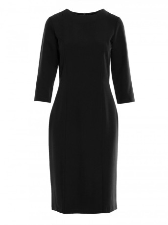 S350 Sheath dress with a front split - black