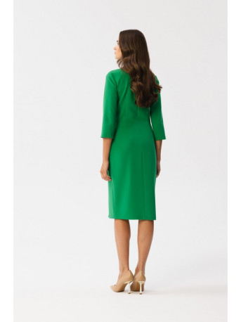 S350 Sheath dress with a front split - green