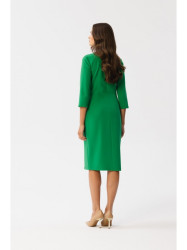 S350 Sheath dress with a front split - green
