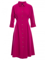 S351 Shirt dress with button down front - plum