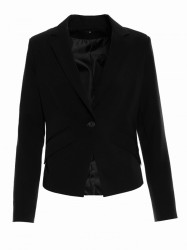 S353 Individualus švarkas su viena saga - juodas