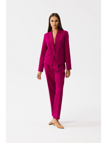 S353 Individualus švarkas su viena saga - slyvinis