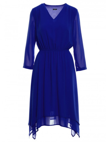 S354 Layered chiffon dress - royal blue
