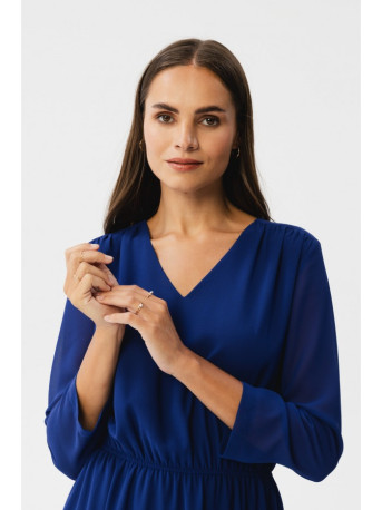 S354 Layered chiffon dress - royal blue