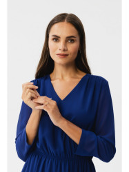 S354 Layered chiffon dress - royal blue