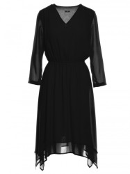 S354 Layered chiffon dress - black