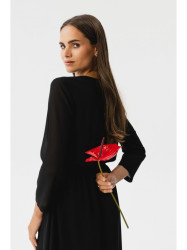 S354 Layered chiffon dress - black