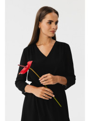 S354 Layered chiffon dress - black