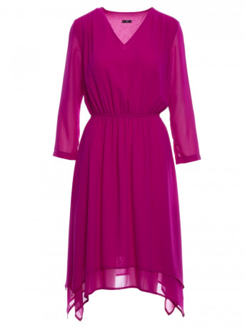 S354 Layered chiffon dress - ruby