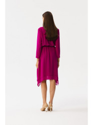 S354 Layered chiffon dress - ruby