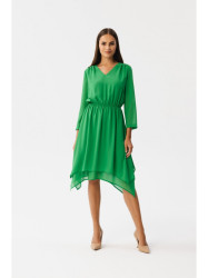 S354 Layered chiffon dress - green