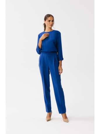 S355 Jumpsuit with a split neckline - royal blue