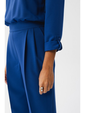 S355 Jumpsuit with a split neckline - royal blue