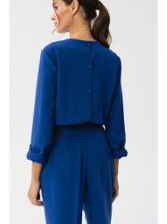 S355 Jumpsuit with a split neckline - royal blue