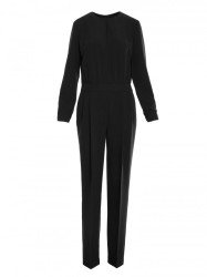 S355 Jumpsuit with a split neckline - black